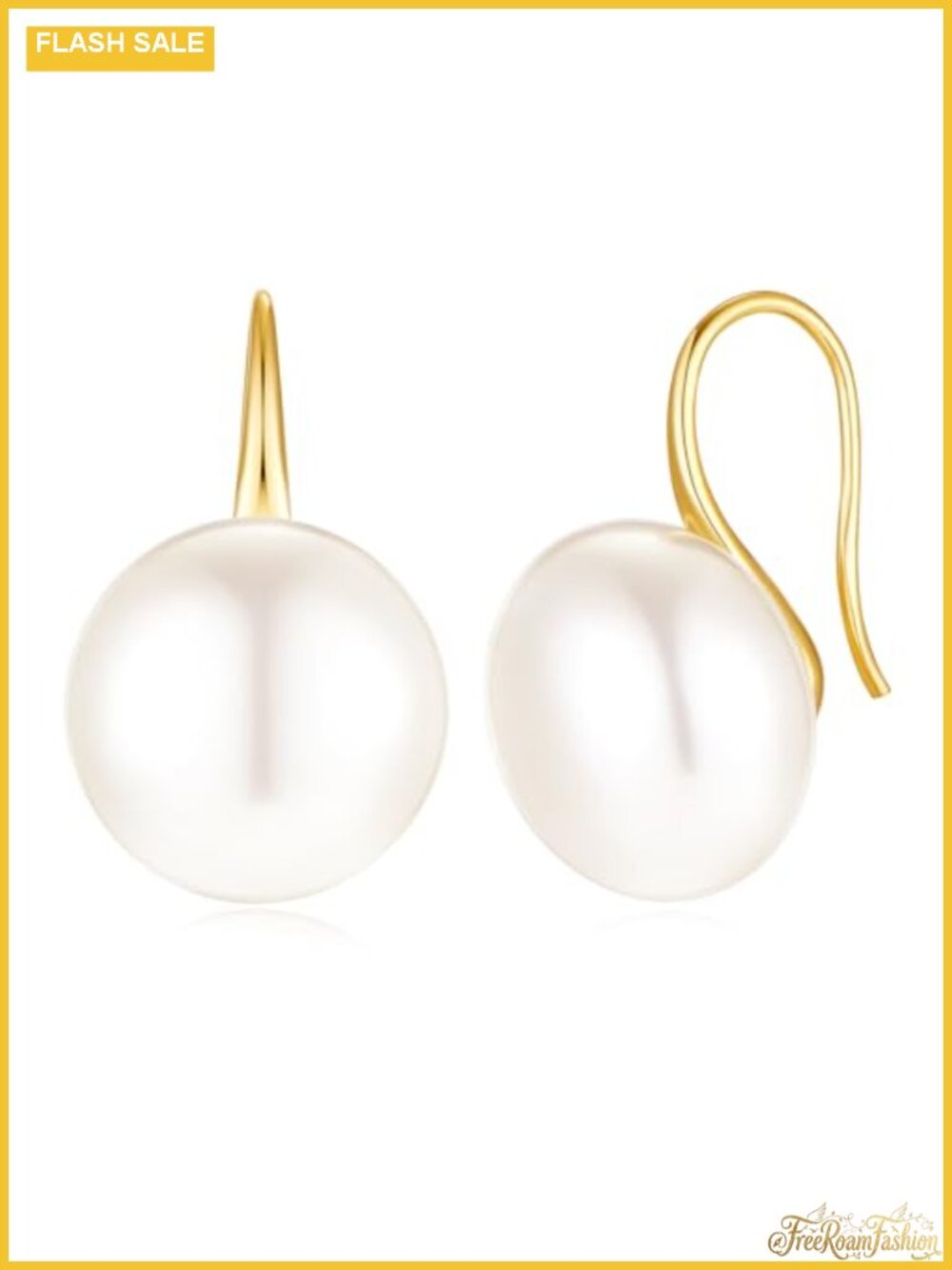 Pearl Drop Earrings Gold Plated Leverback Dangle Wedding